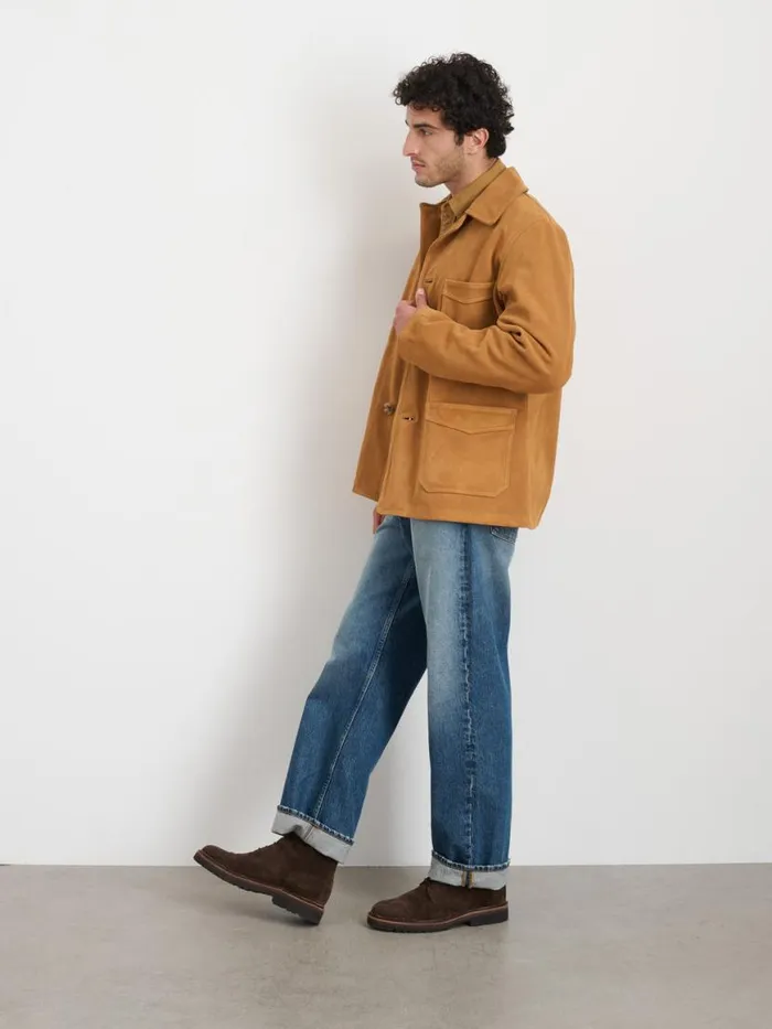 Alex Mill Owen Barry X Alex Mill Work Jacket In Suede Tan Women Jackets Outerwear