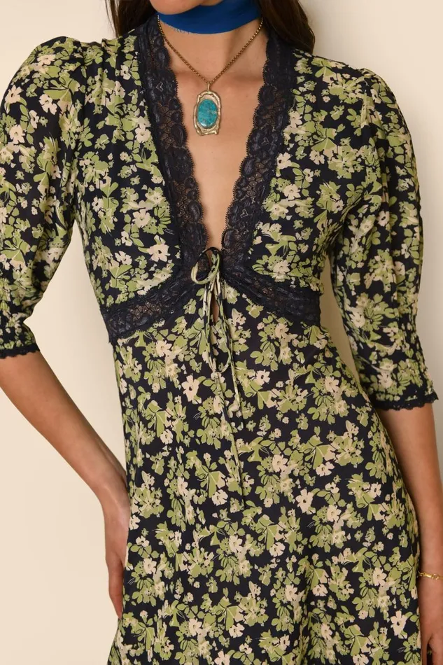 Amina Marais Floral Green Women RIXO Dresses Amina Marais Floral Green Women RIXO Dresses