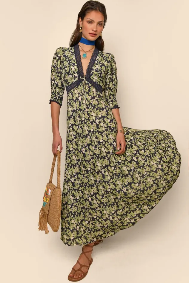 Amina Marais Floral Green Women RIXO Dresses Amina Marais Floral Green Women RIXO Dresses