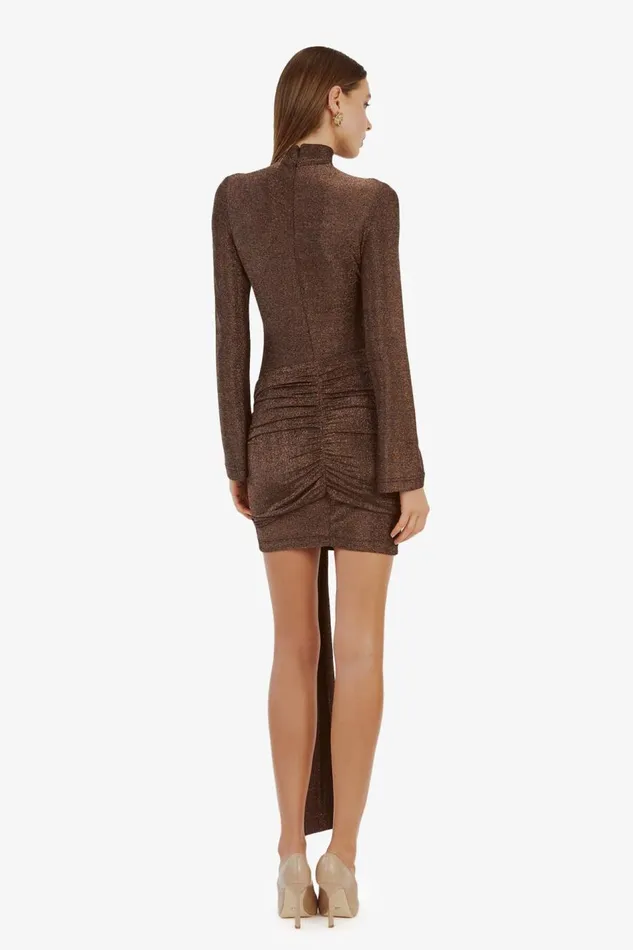 Bardot Occasion Dresses Women Seraphina Tie Front Dress In Bronze Bronze Bardot Occasion Dresses Women Seraphina Tie Front Dress In Bronze Bronze