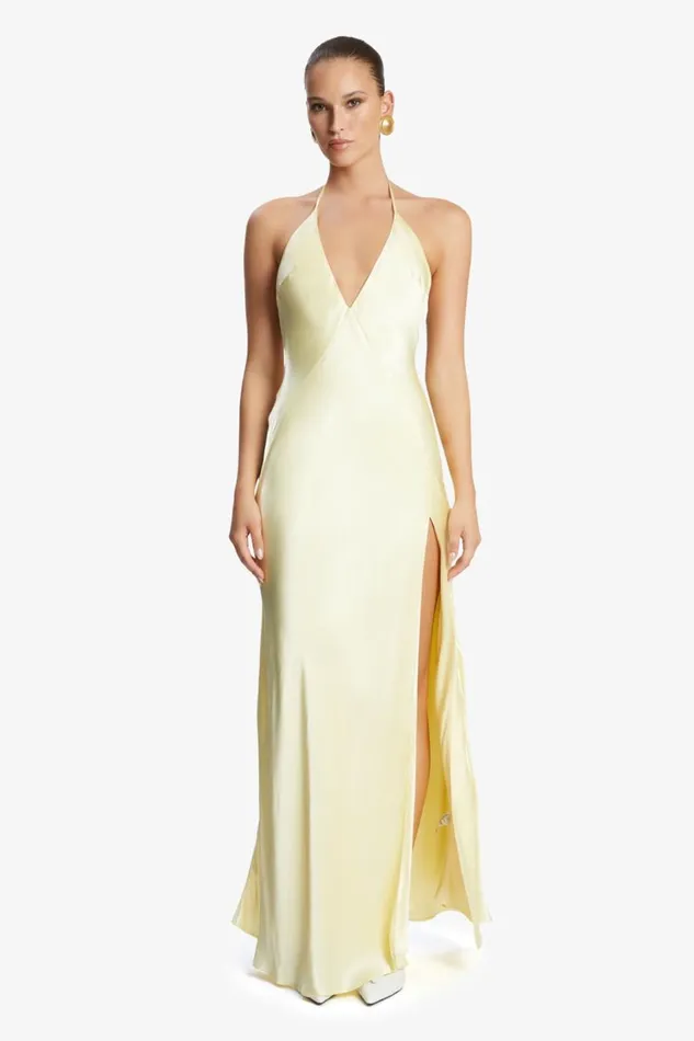 Bardot Occasion Dresses Women Yve Halter Dress In Canary Yellow Canary Yellow Bardot Occasion Dresses Women Yve Halter Dress In Canary Yellow Canary Yellow