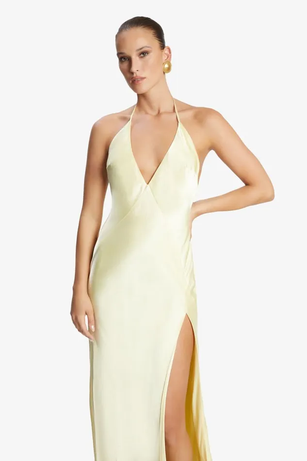 Bardot Occasion Dresses Women Yve Halter Dress In Canary Yellow Canary Yellow Bardot Occasion Dresses Women Yve Halter Dress In Canary Yellow Canary Yellow