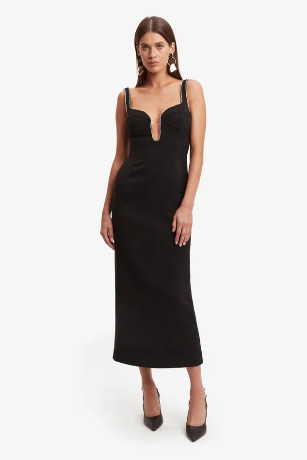 Bardot Party Dresses Women Brooklyn Diamonte Midi Dress In Black Black Bardot Party Dresses Women Brooklyn Diamonte Midi Dress In Black Black