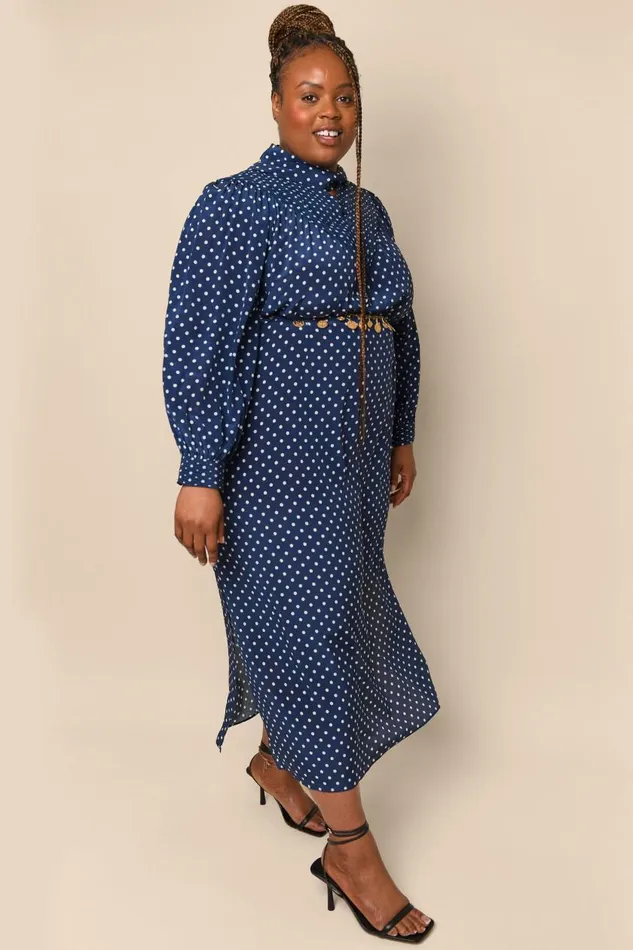 Bette Navy Vintage Spot Women RIXO Dresses Bette Navy Vintage Spot Women RIXO Dresses