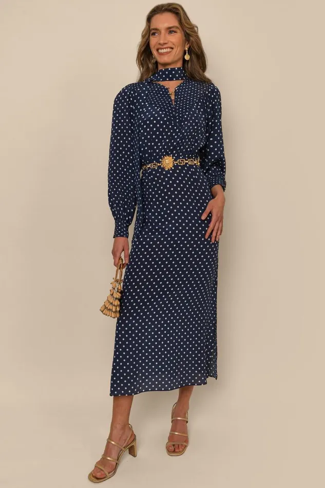 Bette Navy Vintage Spot Women RIXO Dresses Bette Navy Vintage Spot Women RIXO Dresses