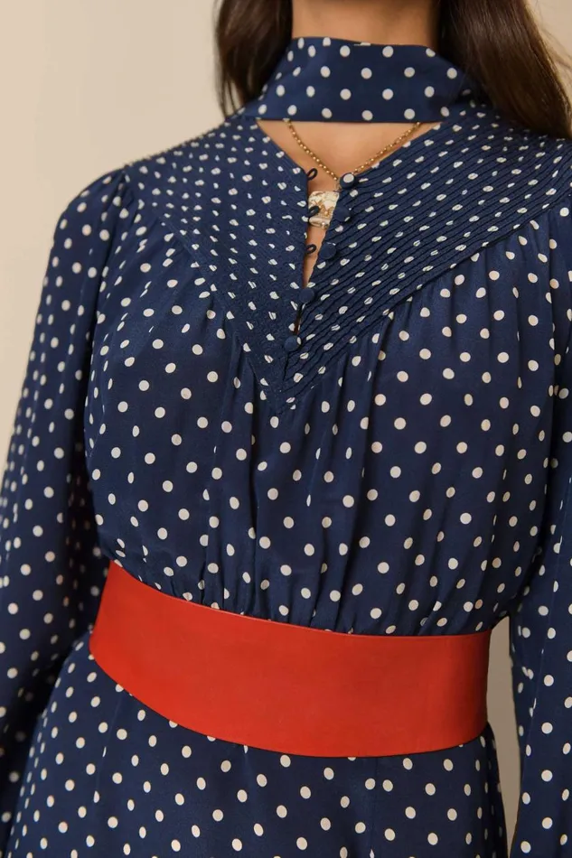 Bette Navy Vintage Spot Women RIXO Dresses Bette Navy Vintage Spot Women RIXO Dresses