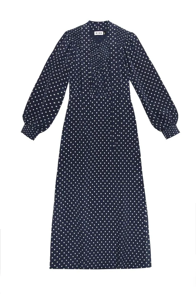 Bette Navy Vintage Spot Women RIXO Dresses Bette Navy Vintage Spot Women RIXO Dresses
