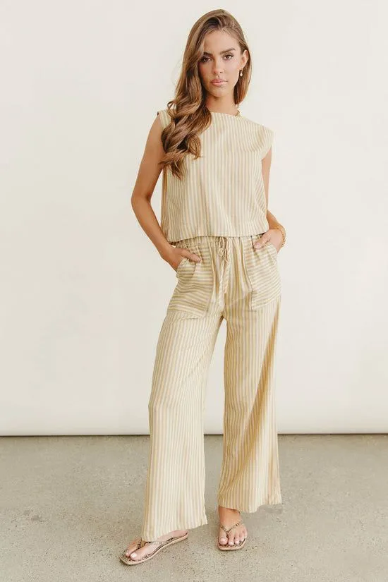 Bohme Alix Striped Wide Leg Pants Yellow Women All Bottoms