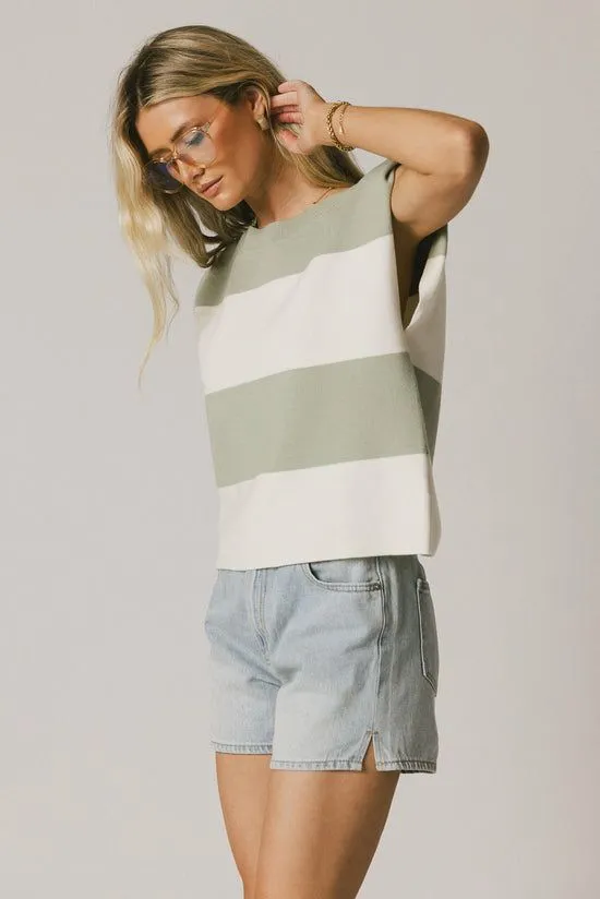 Bohme Camilla Striped Sweater In Sage Sage Women Sweaters