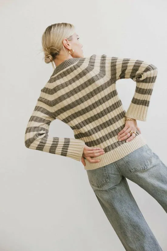 Bohme Galon Ribbed Sweater Mocha Women Sweaters