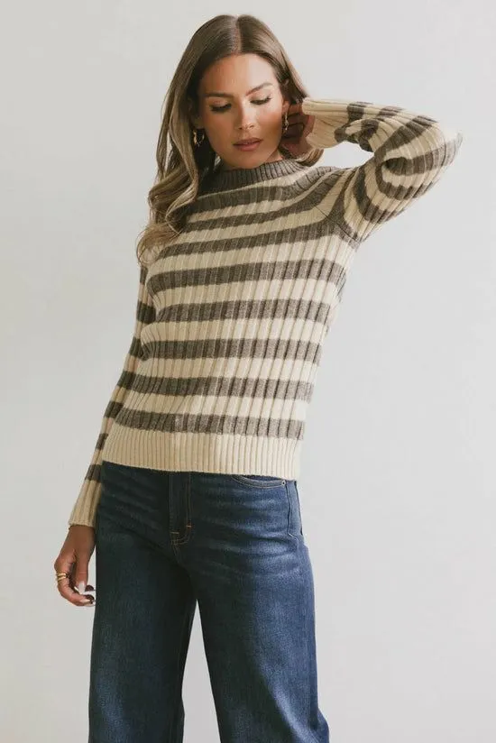 Bohme Galon Ribbed Sweater Mocha Women Sweaters