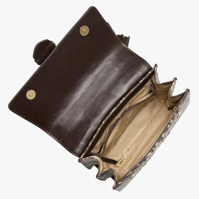 Brahmin Satchels Small Hallie Coffee Bengal 8211 Women Brahmin Satchels Small Hallie Coffee Bengal 8211 Women