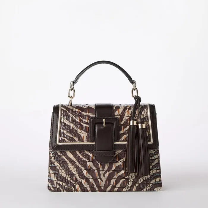 Brahmin Satchels Small Hallie Coffee Bengal 8211 Women Brahmin Satchels Small Hallie Coffee Bengal 8211 Women