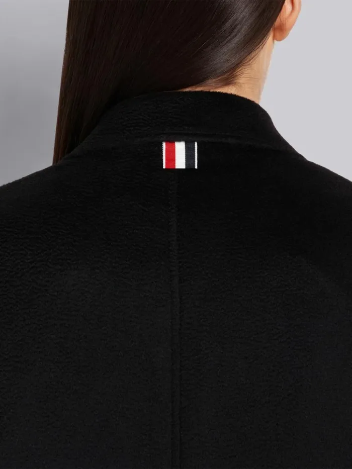 Cashmere Zibeline Elongated Sack Overcoat Black Women Thom Browne Outerwear