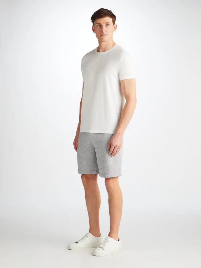 Casual Shorts Men Derek Rose Sweat Shorts Quinn Cotton Modal Silver