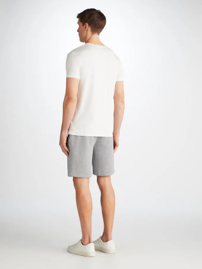 Casual Shorts Men Derek Rose Sweat Shorts Quinn Cotton Modal Silver