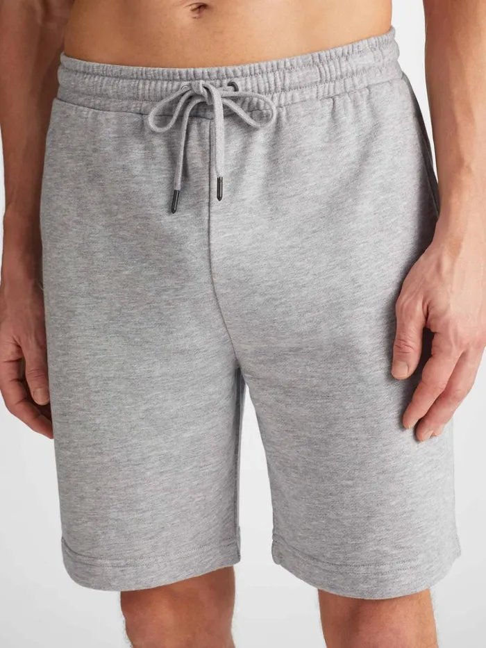 Casual Shorts Men Derek Rose Sweat Shorts Quinn Cotton Modal Silver