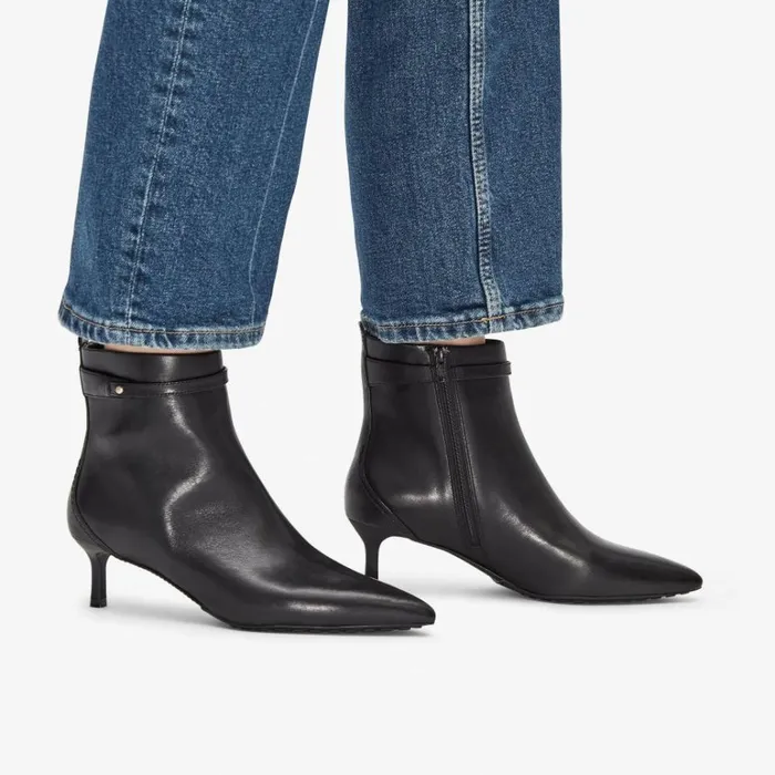 Clarks Adela Up Black Leather Ankle Boots Black Leather Women Black Boots