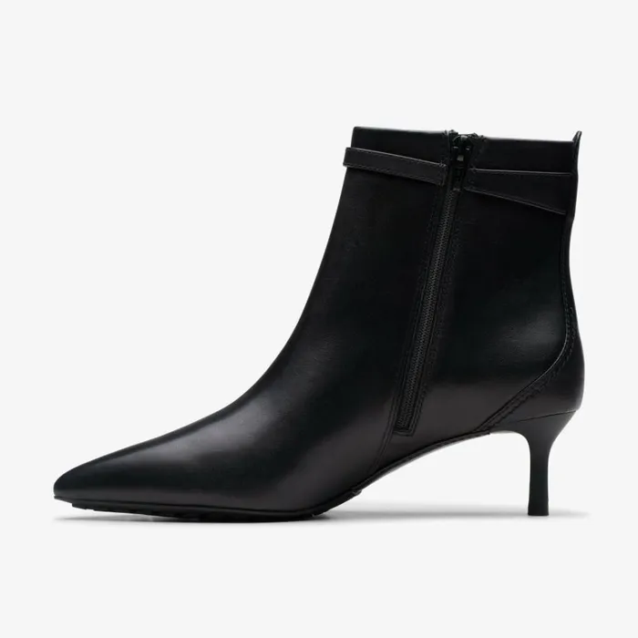 Clarks Adela Up Black Leather Ankle Boots Black Leather Women Black Boots