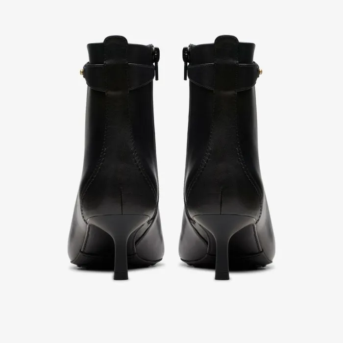 Clarks Adela Up Black Leather Ankle Boots Black Leather Women Black Boots
