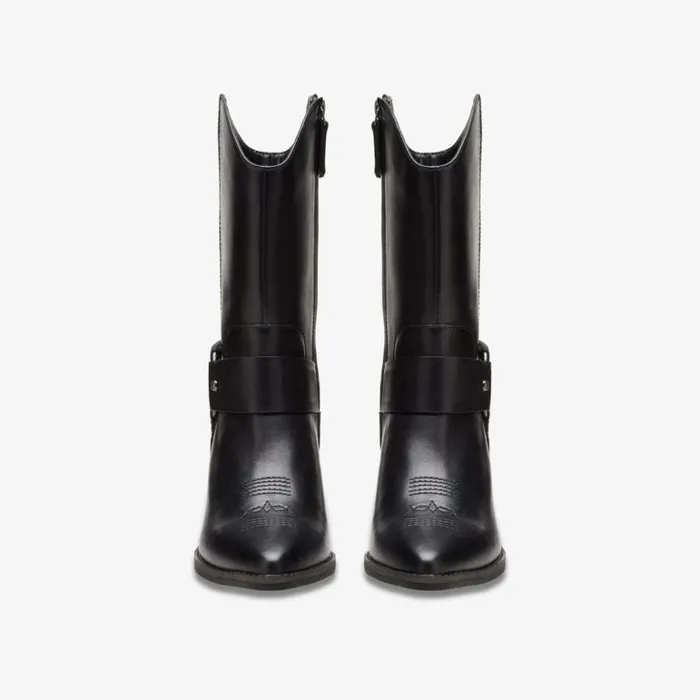 Clarks Morzine Rise Black Leather Mid Calf Boots Black Leather Women Black Boots