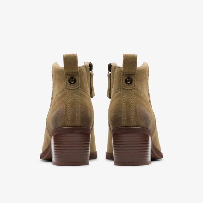 Clarks Morzine Sky Dark Sand Suede Ankle Boots Dark Sand Suede Women Ankle Boots