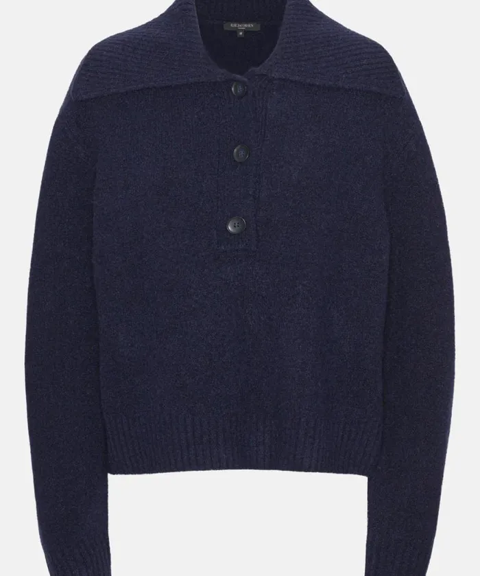 Clothing Ilse Jacobsen Knitwear Knit Blouse 8211 Dark Indigo