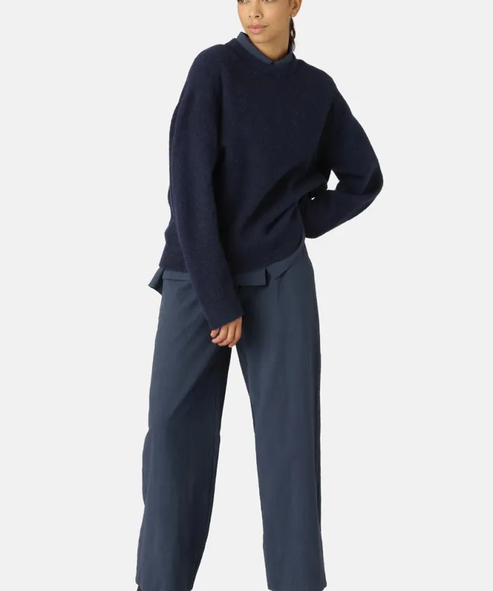 Clothing Ilse Jacobsen Knitwear Knit Blouse 8211 Dark Indigo