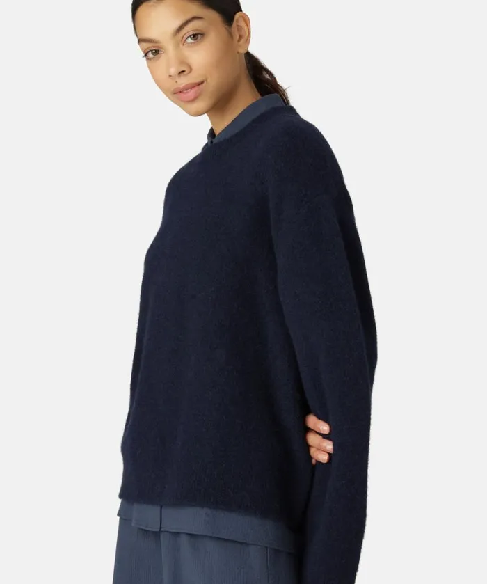Clothing Ilse Jacobsen Knitwear Knit Blouse 8211 Dark Indigo