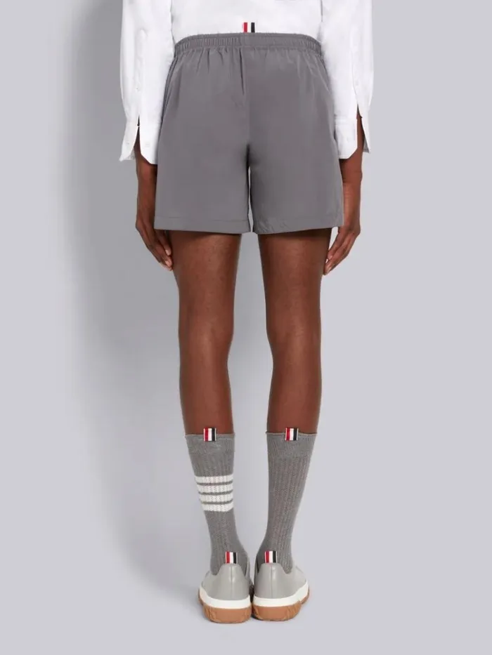 Elasticated Waistband Track Shorts Gray Men Thom Browne Trousers Elasticated Waistband Track Shorts Gray Men Thom Browne Trousers