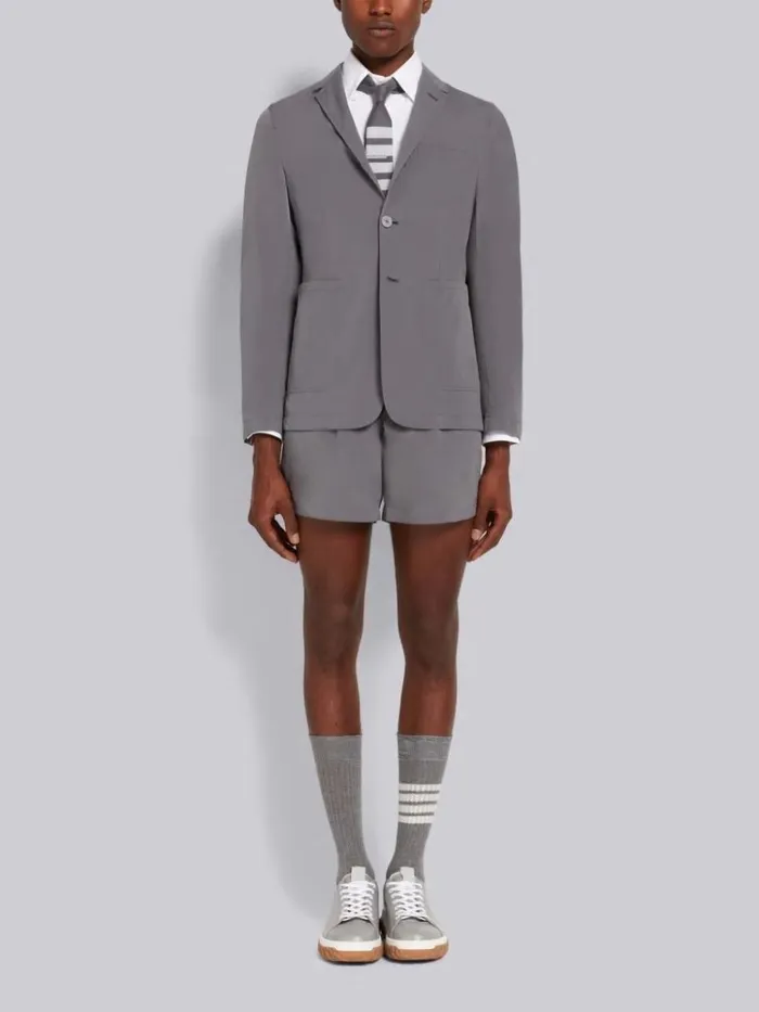 Elasticated Waistband Track Shorts Gray Men Thom Browne Trousers Elasticated Waistband Track Shorts Gray Men Thom Browne Trousers