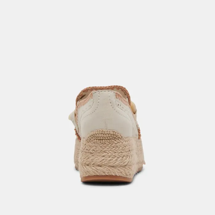 Flats and Loafers Women Dolce Vita Jhenee Espadrille Sneakers Ivory Perforated Nubuck