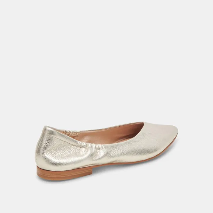 Flats and Loafers Women Dolce Vita Nadav Ballet Flats Platinum Metallic Leather