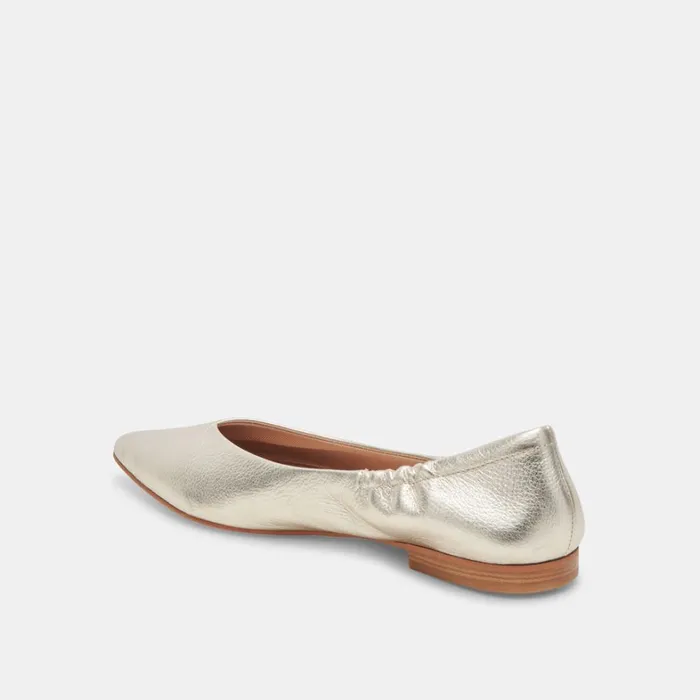 Flats and Loafers Women Dolce Vita Nadav Ballet Flats Platinum Metallic Leather