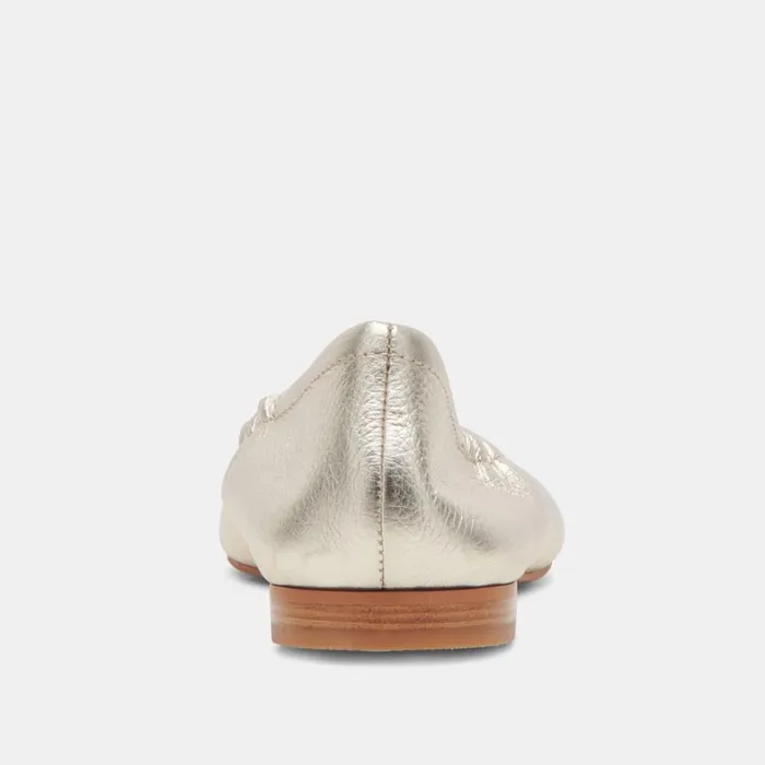 Flats and Loafers Women Dolce Vita Nadav Ballet Flats Platinum Metallic Leather