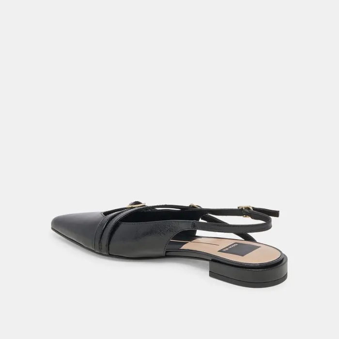 Flats and Loafers Women Dolce Vita Pamla Flats Black Crinkle Patent