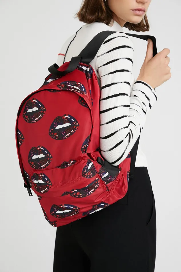 Foldable Lips Backpack Women Desigual Backpacks