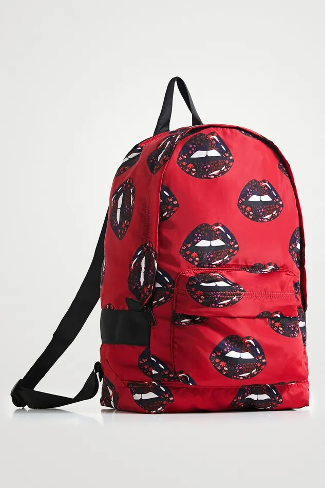 Foldable Lips Backpack Women Desigual Backpacks