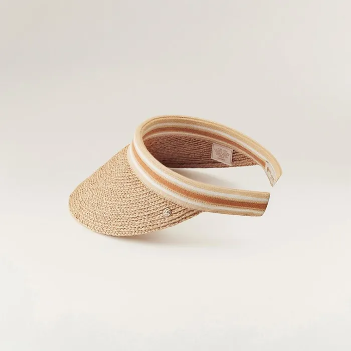 Helen Kaminski Bianca Naturalnougat Stripe Hats Visors