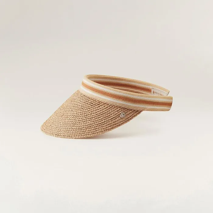 Helen Kaminski Bianca Naturalnougat Stripe Hats Visors