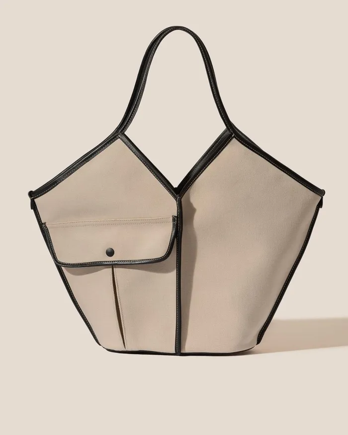 Hereu DUNA 8211 Leathertrimmed Organic Cotton Tote Bag WomenMen Shoulder Bags
