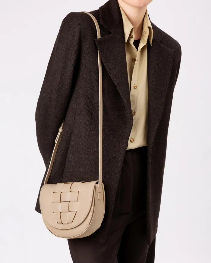 Hereu SINIA 8211 Satchel Interwoven Front Detail Bag WomenMen Crossbody Bags