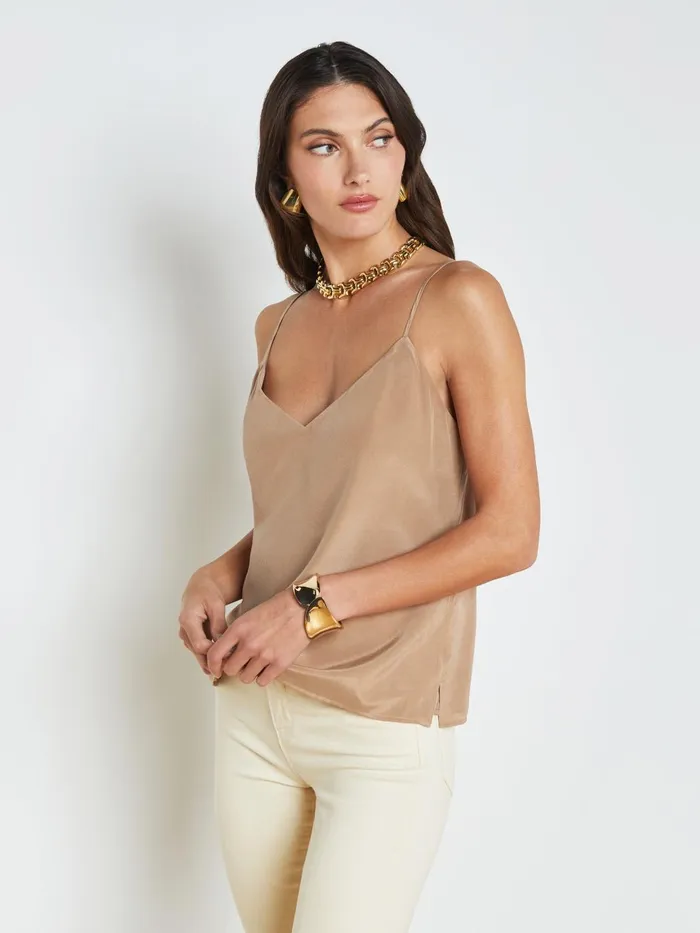 Jane Silk Camisole Dark Cappuccino Women L039Agence Camisoles and Tanks Jane Silk Camisole Dark Cappuccino Women L039Agence Camisoles and Tanks