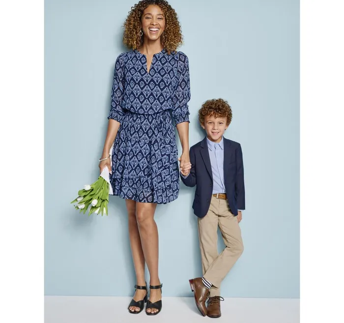 JohnstonandMurphy Dresses and Jumpsuits Tiered VNeck Print Dress Navy Ikat 8211 Women JohnstonandMurphy Dresses and Jumpsuits Tiered VNeck Print Dress Navy Ikat 8211 Women