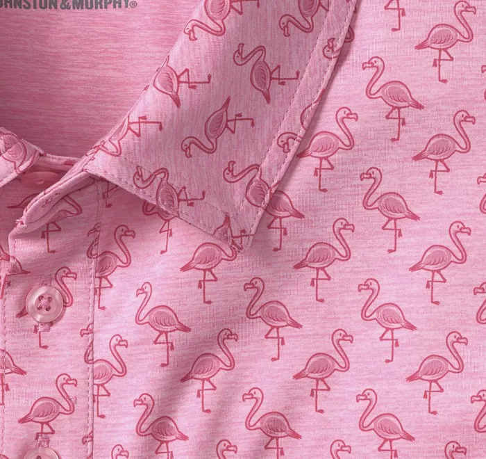 JohnstonandMurphy Polos and Tees Xc4 Performance Polo Pink Tonal Flamingo 8211 Men JohnstonandMurphy Polos and Tees Xc4 Performance Polo Pink Tonal Flamingo 8211 Men