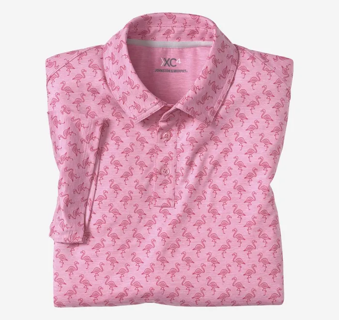 JohnstonandMurphy Polos and Tees Xc4 Performance Polo Pink Tonal Flamingo 8211 Men JohnstonandMurphy Polos and Tees Xc4 Performance Polo Pink Tonal Flamingo 8211 Men