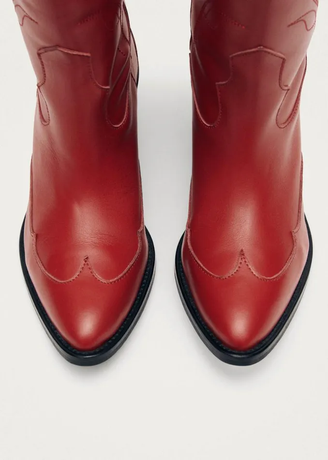 Liberty Red Leather Boots Women ALOHAS Boots