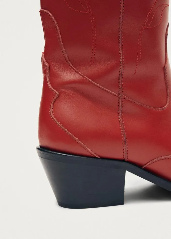 Liberty Red Leather Boots Women ALOHAS Boots