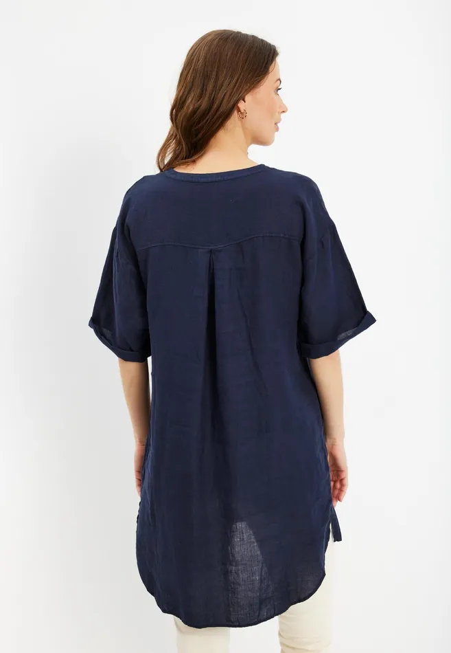 LINO TUNIC 15683 591 Navy 591 Women IN FRONT BLOUSES SHIRTS