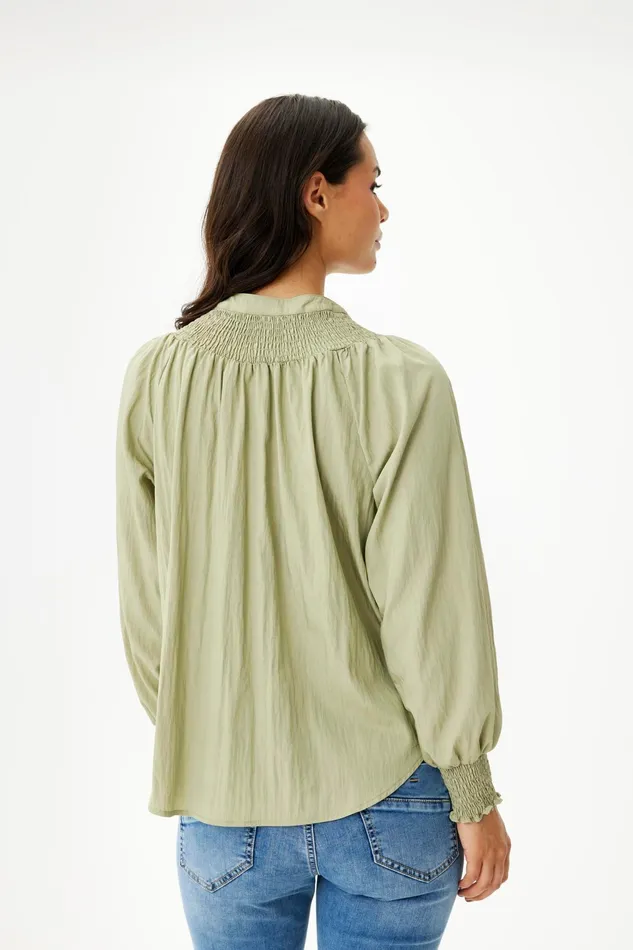 MARYLIN SHIRT 16360 671 Moss Green 671 Women IN FRONT BLOUSES SHIRTS